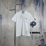 QD21 PD/New Style Triangle Iron Label Lapel Short Sleeve Polo Shirt T-Shirt Men Women