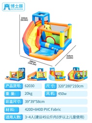 Doctor Dolphin Water Spray Inflatable Castle Childrens Amusement Park Indoor and Outdoor Slide Park Trampoline Trampoline with Safety Net