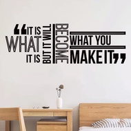 "It Is What It Is" Text Wall Sticker with Inspirational Phase for Kids' Room, Bedroom, Living Room, 