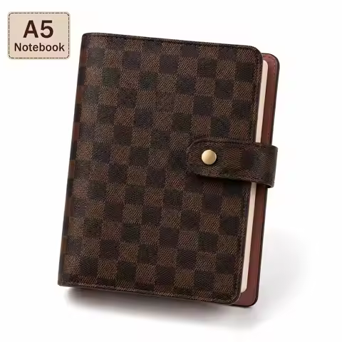 Checkered Notebook Journal, Budget Binder Planner, Cash Envelope Organizer, Loose Leaf Binder Cover