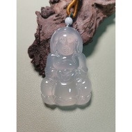 Certified Natural Hand Carve Agate Chalcedony Jade Kwan-yin Pendant观音30028