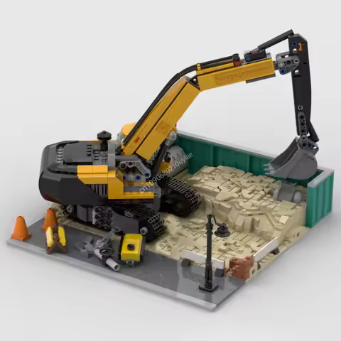 635PCS MOC City Modular Construction Area Display for 60420 Assemble（no Excavator ） Bricks present f