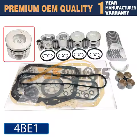 Overhaul Rebuild Kit for Isuzu 4BE1 Engine NKR NPR ELF35 Hitachi Sumitomo