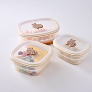 【仁舟淨塑】石虎鯨魚折疊防漏保鮮便當盒3件組(多組任選)