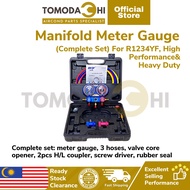 (READY STOCK) Manifold Meter Gauge (Complete Set) For R1234YF, High Performance & Heavy Duty.
