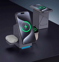 觸控感應  180 ° 旋轉  Qi2  MagSafe  Charger 15W 磁吸 快速 無線充電器 適用于IPhone  AirPods  Iwatch 三合一 無線充电器 充電座 充電架 華