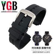 2024 High quality new for❉ XIN-C时尚5 YGB silicone rubber watch strap suitable for Tissot 1853 racing series T111417A bracelet men's summer waterproof