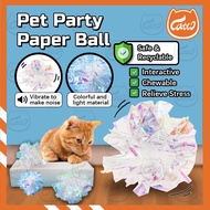 CATTO Candy Color Paper Ball Cat Kitten Toy Playing Pet Interactive Pet Toy Mainan Kucing Bola Bell 