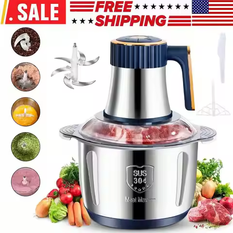 Food Processor, 5 Speed 500W Electric Meat Grinder, 5L Food Crusher Multifunction Vegetable Fruit Fo