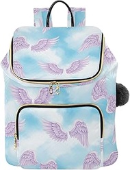 Angel Wings Pastel Woman Lightweight Backpack Purse, 15L Travel Backpack Purse for Women