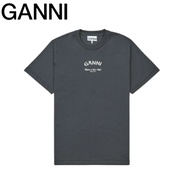 [GANNI] Basic Jersey Ganni Relaxed Fit Short Sleeve T-Shirt - Volcanic Ash / T3590490 / 100% Origina