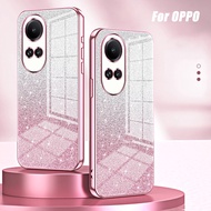 OPPO Reno10 Reno10Pro Reno8T 8Z 7Z Reno6Pro Reno5 Transparent Plated Phone Soft Case with Flash Paper