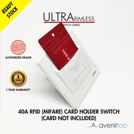 reTouch Ultra Rimless 40A RFID 13.56MHz Key Card Holder Switch for Homestay Airbnb Energy Saving [WH