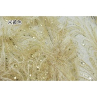 [Fabric] Wide Lace Gauze with Embroidered Sequins - Half Yard Sale