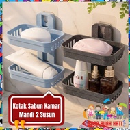ZBH 2-Tier Bar Soap Holder 2-Tier Bathroom Soap Box Bathroom Shelf Wall-Mounted Soap Holder Soap Hol