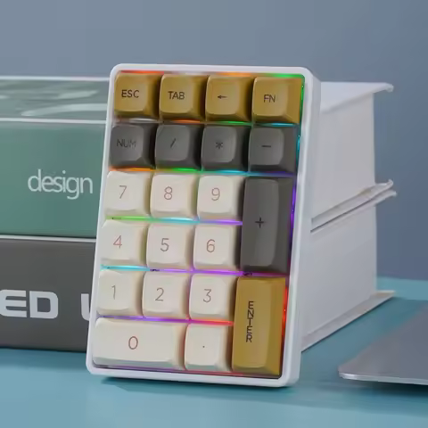 K21 21-Key Mechanical Keyboard, BT/2.4Ghz/USB-C Connection, Colourful Lighting, Full Key Hot-Swap fo