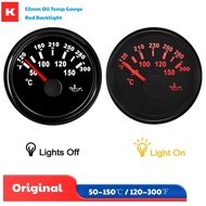 Car Boat 52mm 361-19ohm Input Signal Oil Temp Gauges Instrument 50-150℃ / 120-300℉ Show Oil Temp Met
