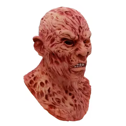New Freddy Krueger Horror Mask Realistic Adult Party Costume Deluxe Halloween Mask Scary Carnival Co
