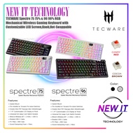 TECWARE Spectre Evo 75 75% & 96 96% RGB Mechanical Wireless Gaming Keyboard with Custom LCD Screen,K