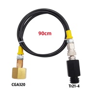 ZIMAKYFA | SODA Maker to External Co2 Tank Adapter and Hose Kit Fit SodaStream W21.8-14 Or CGA320 W/