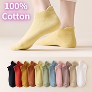 100% Cotton Socks Women's Short Socks Girl Shallow Mouth Boat Socks