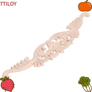 7TILOYSHOP Wood Carved Applique, Rubber Wood Long Design Corner Frame Applique, Eco Friendly 40x8cm 