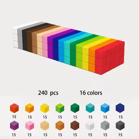 Designer Building Blocks Rainbow Cube Colorful Connection Block DIY Model Children Toys Birthday Chr