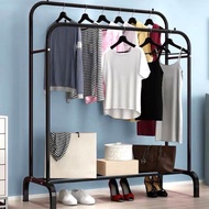 ⊿Single / Double Clothes Rack Room Organizer Hanger Drying Rack Rak Baju Besi Penyidai Pakaian Ampaian Rak Pakaian❆rak b
