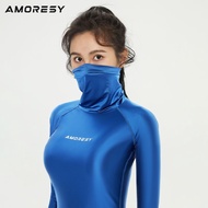 ∏♤✉ AMORESY Hecate Series High Collar Cover Oil Shiny Outdoor Fitness Stretch Running Tight Bottomin