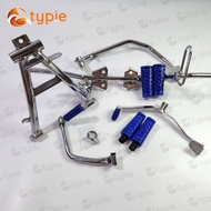 ชุดชุบ 8 ชิ้น เวฟ125ปลาวาฬ เหล็กพักเท้า+ขาเบรค+ขาตั้งคู่+ขาเกียร์+ขาสตาร์ท+ยางพักเท้าหน้า/หลัง+ลูกยา