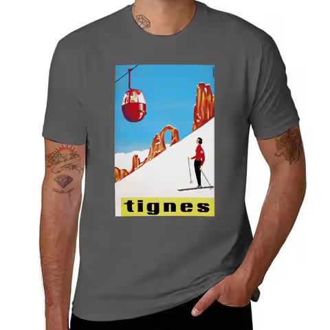 She Skis Alone Vintage ski sport poster T-Shirt UV Sun Protection Tee Shirt