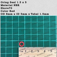 Oring seal Sil metric size 1.5x5 NBR70 OD 8.00mm x ID 5.00mm x CS 1.50mm