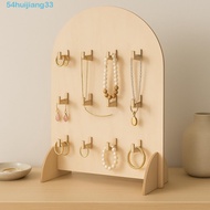 HUIJIANG Earring Display Rack, Wooden Arch Jewelry Storage Rack, Multifunctional Hook Style Detachab