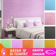 OKEYBELI COD Wallpaper Dinding Foam 3D Kecil Motif Batu Bata / Wallpaper Dinding Foam U96