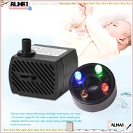 ALMA Aquarium Water Pump, Ultra Quiet Submersible Submersible Water Pump with LED Light, Durable 5W 