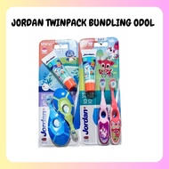 Jordan Toothbrush/Jordan Toothbrush Twinpack Twin Pack Step 1/Step 2 [FREE Toothpaste]