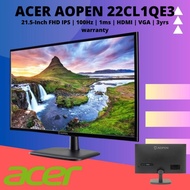 Acer AOPEN 22" 22CL1QE3 IPS 100HZ | 75HZ - Full HD MI VGA Monitor 21.5" WT