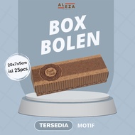 Box Bolen contains 4 | Laminated Kraft Box | Cake Box | Motif Box size 20x7x5cm contains 25 pcs