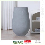[BLACK/GREY/WHITE] Oval Cement Pot Fiberglass Pot Planter Pot Tree Pot Flowerpot