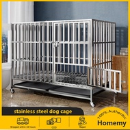 Stainless steel dog cage dog house dog cage with toilet indoor medium and large dog cage with food bowl indoor foldable dog cage cat cage Collapsible stainless steel kennel
