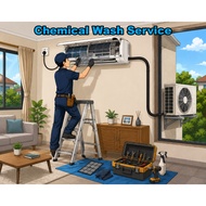 Aircond Service Full Chemical Service Aircond Cleaning Service Wall Mounted