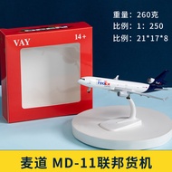 Assembled B777 McDonnell MD-11 Air Cargo Model Federal Fedex Aircraft Model Display ABS 1:200 Scale