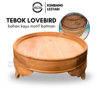 tebok kayu sangkar lovebird motif batman diameter 33cm