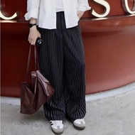 Unisex Men's Wide Leg Pants Long Plaid Elastic Waist Drawstring High Quality Kate Fabric Soft Straig