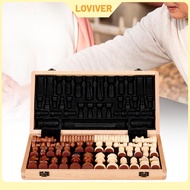 Chess Set Board Beginner Chess Set Cognitive Skills Familly Travelling Gift Foldable Wooden Folding 