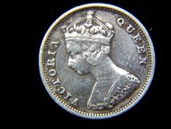 銀幣-1899年(清光緒廿五年)英屬香港一毫(Silver Cents)銀幣(英女皇維多利亞哥德式裝束肖像)