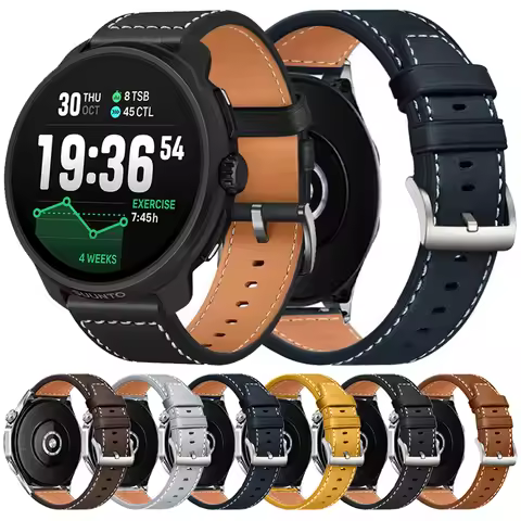 20mm 22mm Leather Watch Strap For SUUNTO RACE 2/RACE RUN/Race S/VERTICAL/Ocean/5 PEAK/9 PEAK PRO/3 B