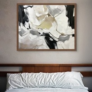 Over Bed Decor Abstract Gold Black Canvas Paintings Minimalist Art Modern Art