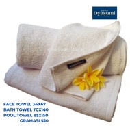 Oyasumi 5 Star Hotel Towel White Thick Premium 550 grams Hotel Towel Bath Towel Pool Towel Bath Math
