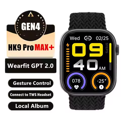HK9 Pro Max+ Gen4 AMOLED Smart Watch Men Women Photo Album Gesture Control NFC Compass Heart Rate Sp